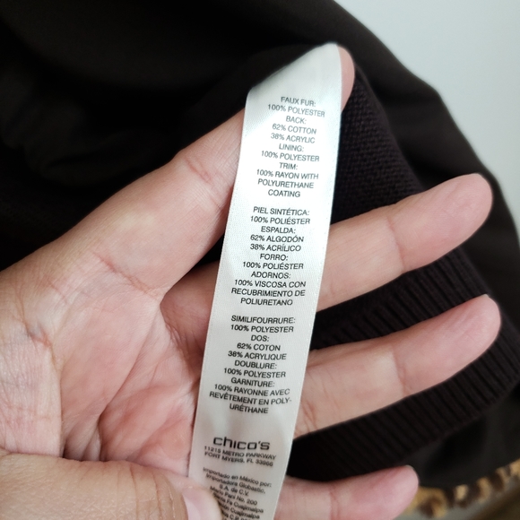 Chicos Faux Fur Leopard Print Vest NWT - Picture 9 of 12